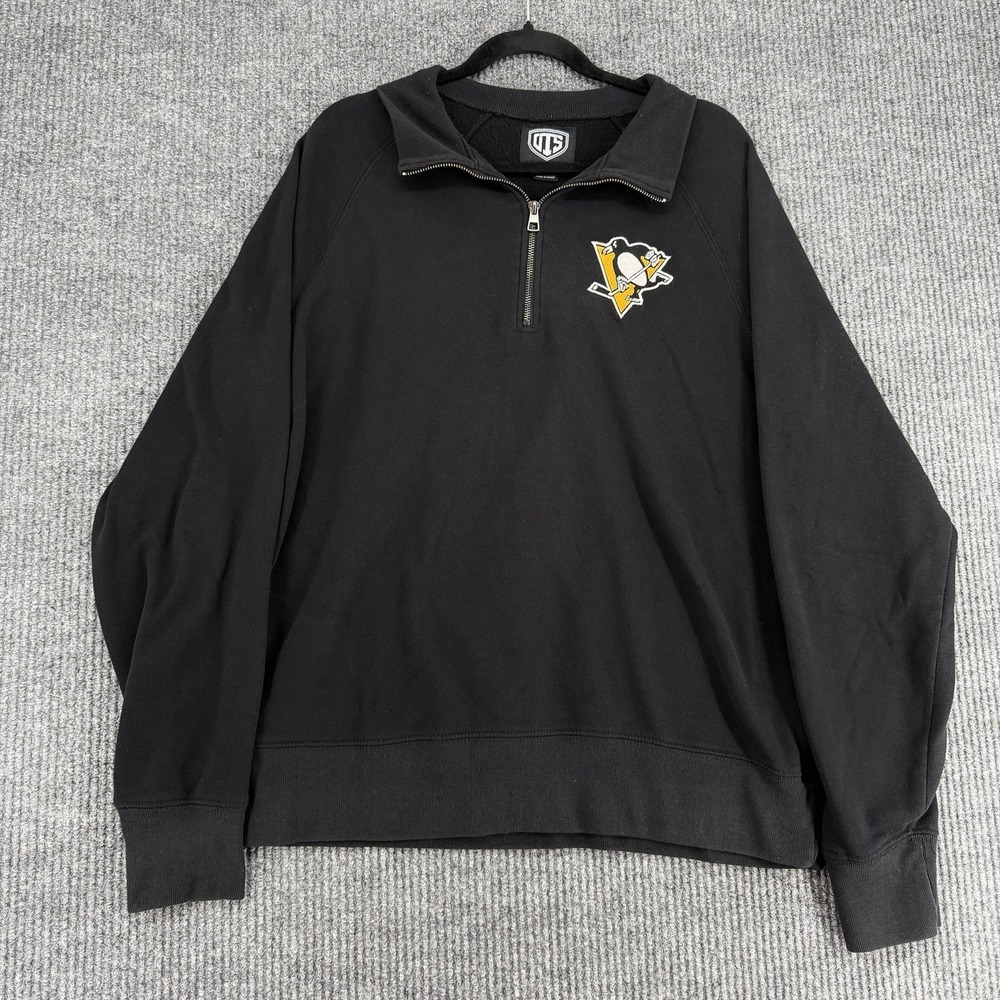Pittsburgh Penguins Men's XL 1/4 Zip Pullover Black NHL Fanatics Sweatshirt